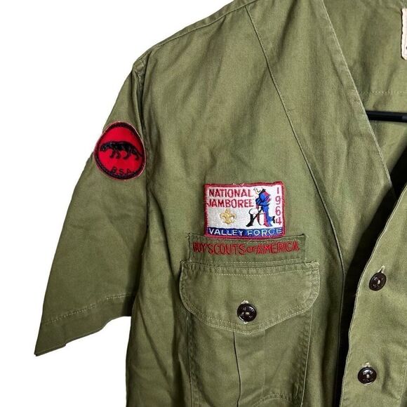 Vintage 60s Boys Scouts Button Down Shirt Small - Picture 2 of 5